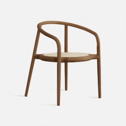 DOLCH RATTAN Round Chair, Dark Walnut