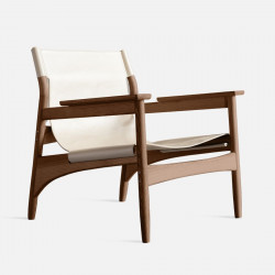 ONE FLAT Lounge Chair, Walnut Brown