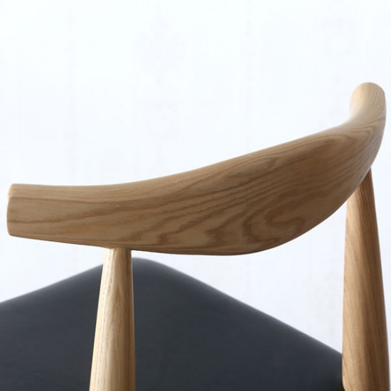 [SALE] Elbow Round Bar Stool, W47, Natural Oak