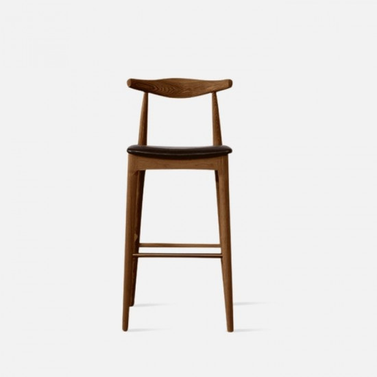 [SALE] Elbow Round Bar Stool, W47, Walnut