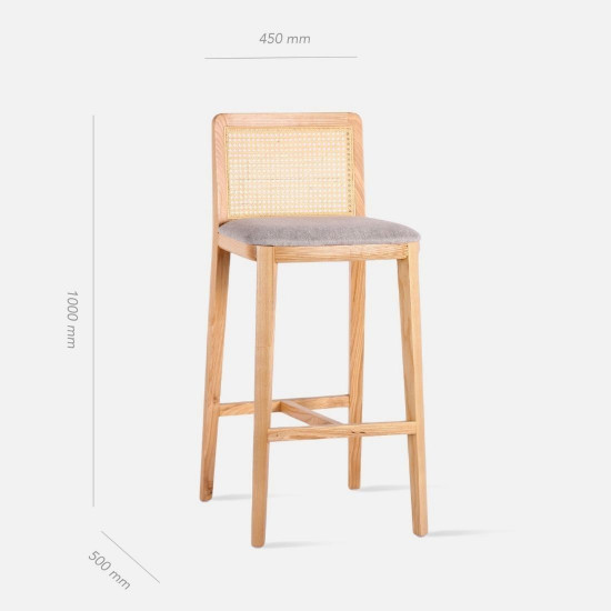 Willow Rattan Bar Stool with back