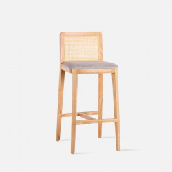 Willow Rattan Bar Stool with back