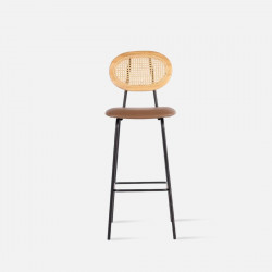 Willow Rattan Bar Steel Stool