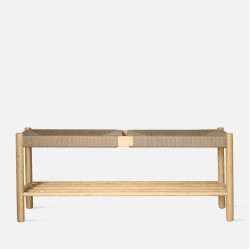 Unite Bench with rope weave, W110, Oak