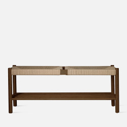 Unite Bench with rope weave, W110, Walnut