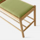 Unite Bench with Fabric W110 Walnut Green