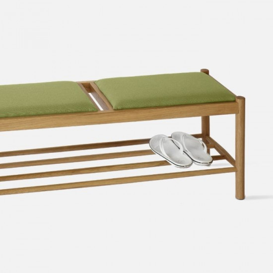 Unite Bench with Fabric W110 Walnut Green Unite Bench with Fabric W110 Walnut Green