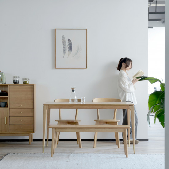 DANDY Bench L115/135, Natural Walnut