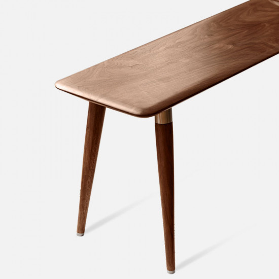 DANDY Bench with Brass, L120 Natural Walnut DANDY Bench with Brass, L120 Natural Walnut
