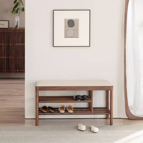 Bench with Shoe Shelf L90, Walnut [Sale]