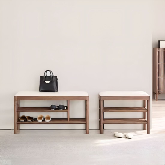 Bench with Shoe Shelf L90, Walnut [Sale]