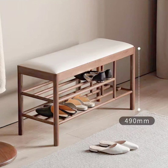 Bench with Shoe Shelf L90, Walnut [Sale]