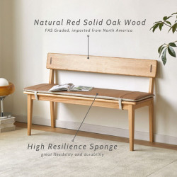 ELGIN Bench with back with cushion, L120-140, double side cushion