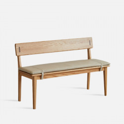 ELGIN Bench with back, with cushion, L120-140, Beige