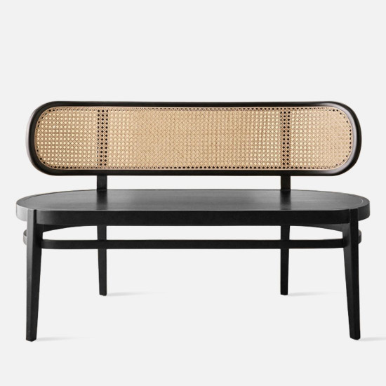 Vintage Rattan Bench, Natural ash Vintage Rattan Bench, Natural ash