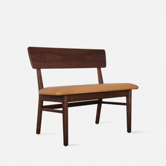 SEN Bench with Back, Natural Walnut SEN Bench with Back, Natural Walnut