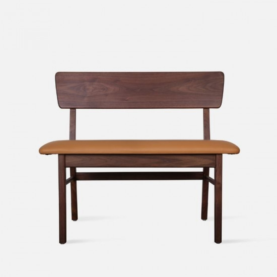 SEN Bench with Back, Natural Walnut SEN Bench with Back, Natural Walnut
