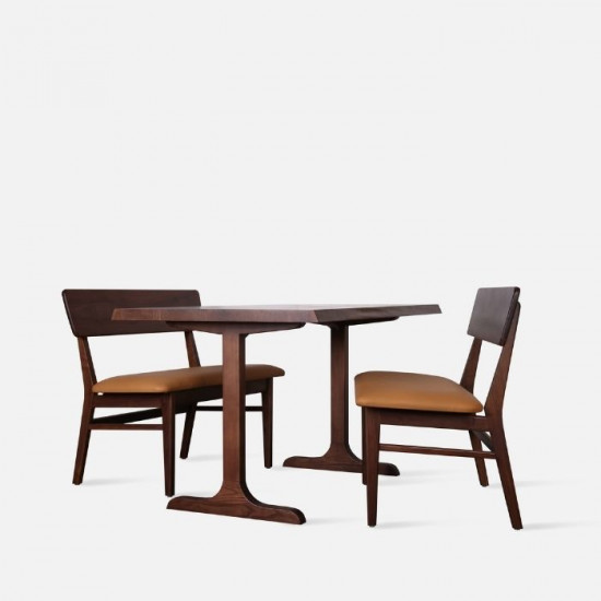 SEN Bench with Back, Natural Walnut SEN Bench with Back, Natural Walnut