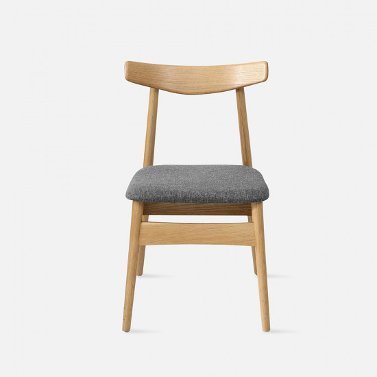 [Sale] Curve Chair W46 Oak with Grey Fabric [Stock X2]