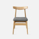 [Sale] Curve Chair W46 Oak with Grey Fabric [Stock X2]