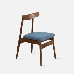 [Sale] Curve Chair W45 Walnut with blue cushion