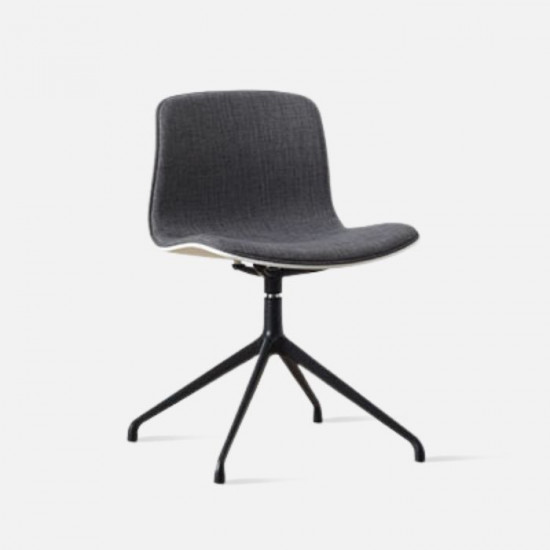 L Shape with stainless Steel Legs, Dark Grey Fabric