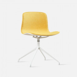 L Shape with stainless Steel Legs, Yellow Fabric 