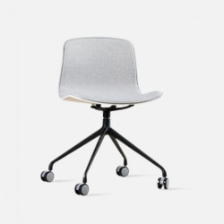 L Shape with wheels, Grey Fabric