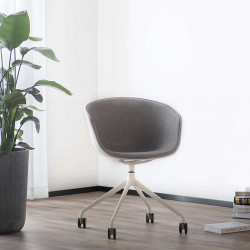 U Shape Armchair, W57, Grey with Wheels 