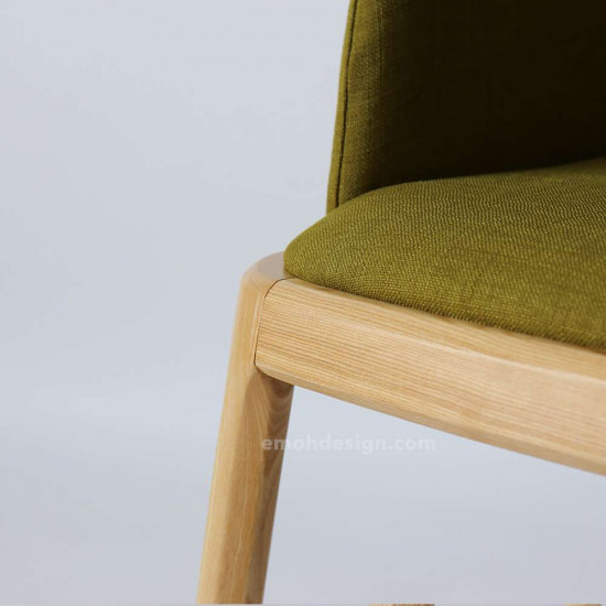 Fin Chair, W56, Steel Blue with Walnut Brown Fin Chair, W56, Steel Blue with Walnut Brown