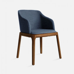 Fin Chair, W56, Steel Blue with Walnut Brown [Sale]