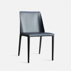 ELLIS Bounded Leather Chair, Dark Grey