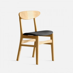 [SALE] Shima chair, Oak, matt black PU (In-Stock x4) 