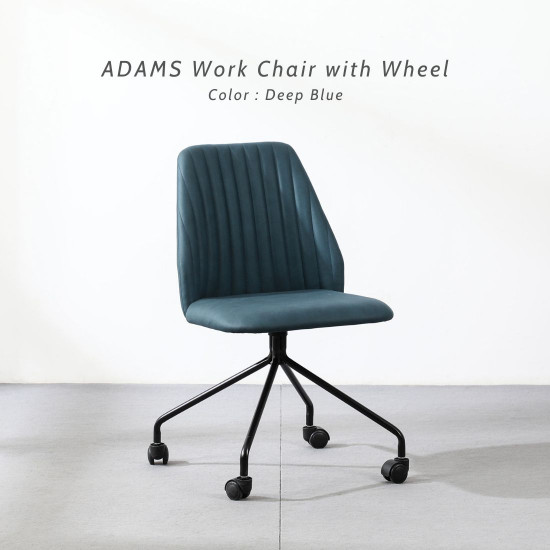 ADAMS work chair with wheels, Deep Blue