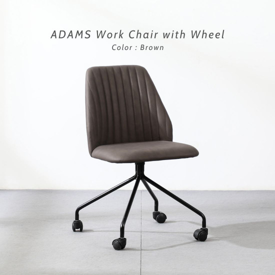 ADAMS work chair with wheels, Light Grey 
