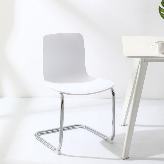  ADAMS S-shape Dining Chair, white [Displayx2]
