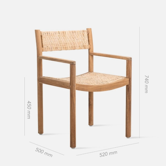 BEGITU Dining Chair, Rattan [Only 4 Left]