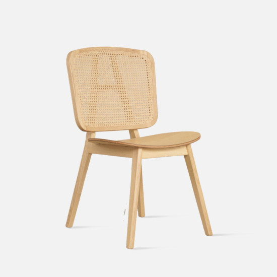 [SALE] Willow Rattan Dining Chair W52, Natural Ash