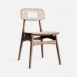 [SALE] ALYA Rattan Wooden Dining Chair, Walnut Brown