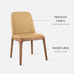 Fin Armless Dining Chair, Walnut 