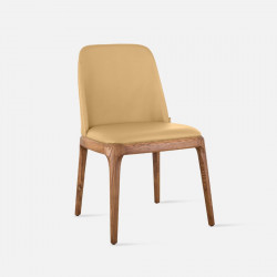 Fin Armless Dining Chair, Walnut 