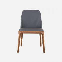 Fin Armless Dining Chair, Walnut