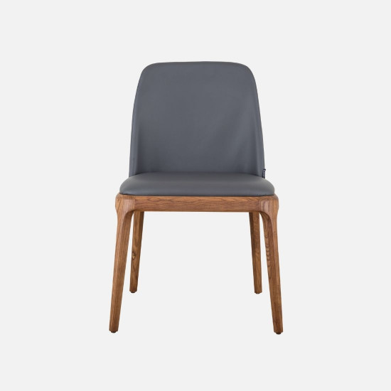 Fin Armless Dining Chair, Walnut 