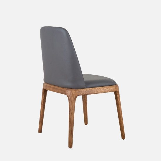 Fin Armless Dining Chair, Walnut