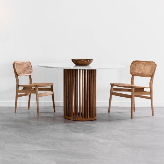 SEN Rattan Dining Chair, Walnut Brown