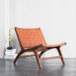 George Lounge Chair (Armless), Full-gain leather
