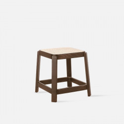 Willow Rattan Stool, Walnut