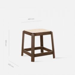 Willow Rattan Stool, Walnut