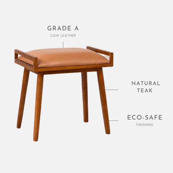 MOODBY Stool, Genuine Leather [SALE]