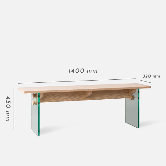G Wood Bench, Ash [Display]
